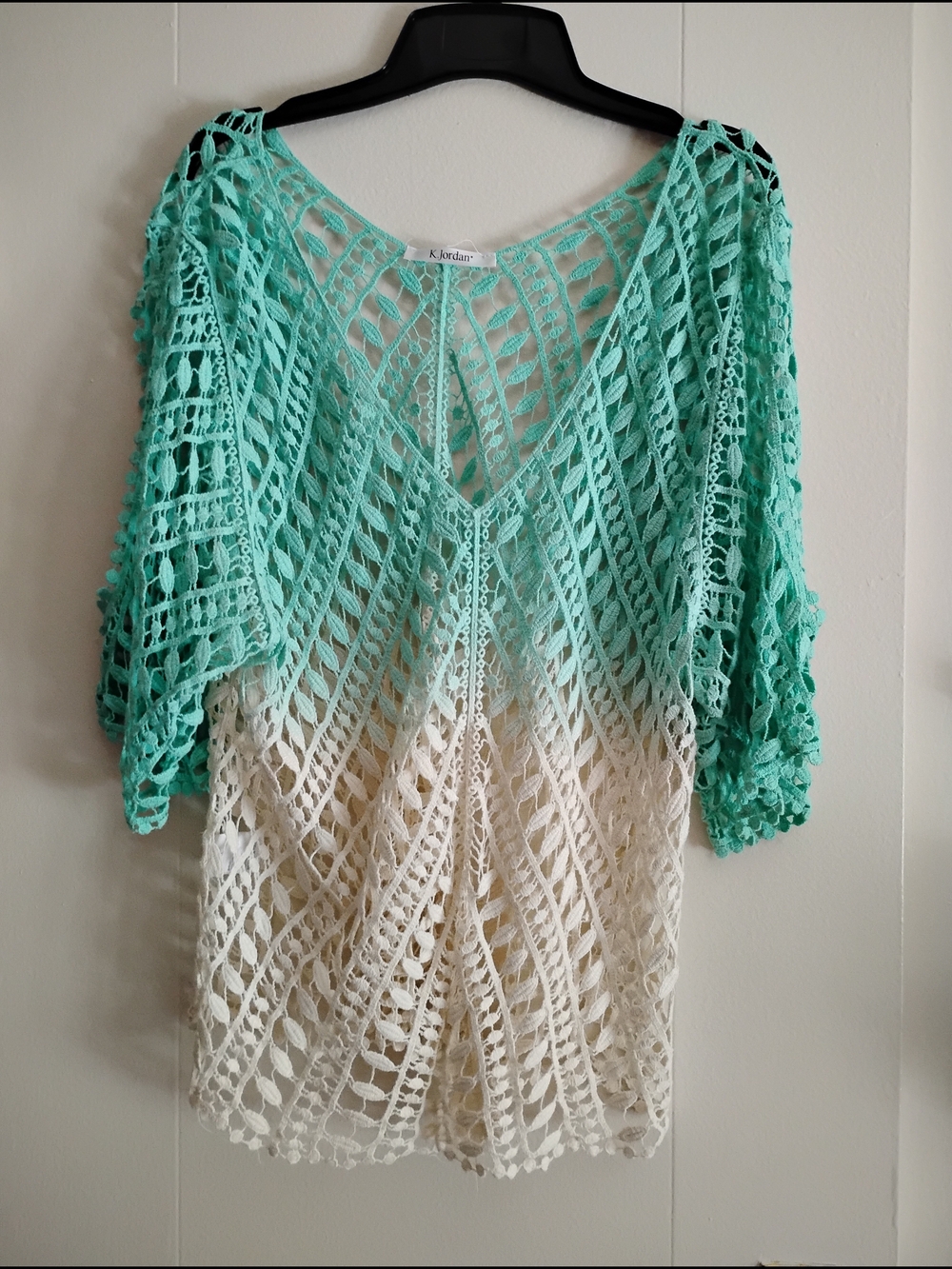 K. Jordan Mint to Cream Crochet Top
